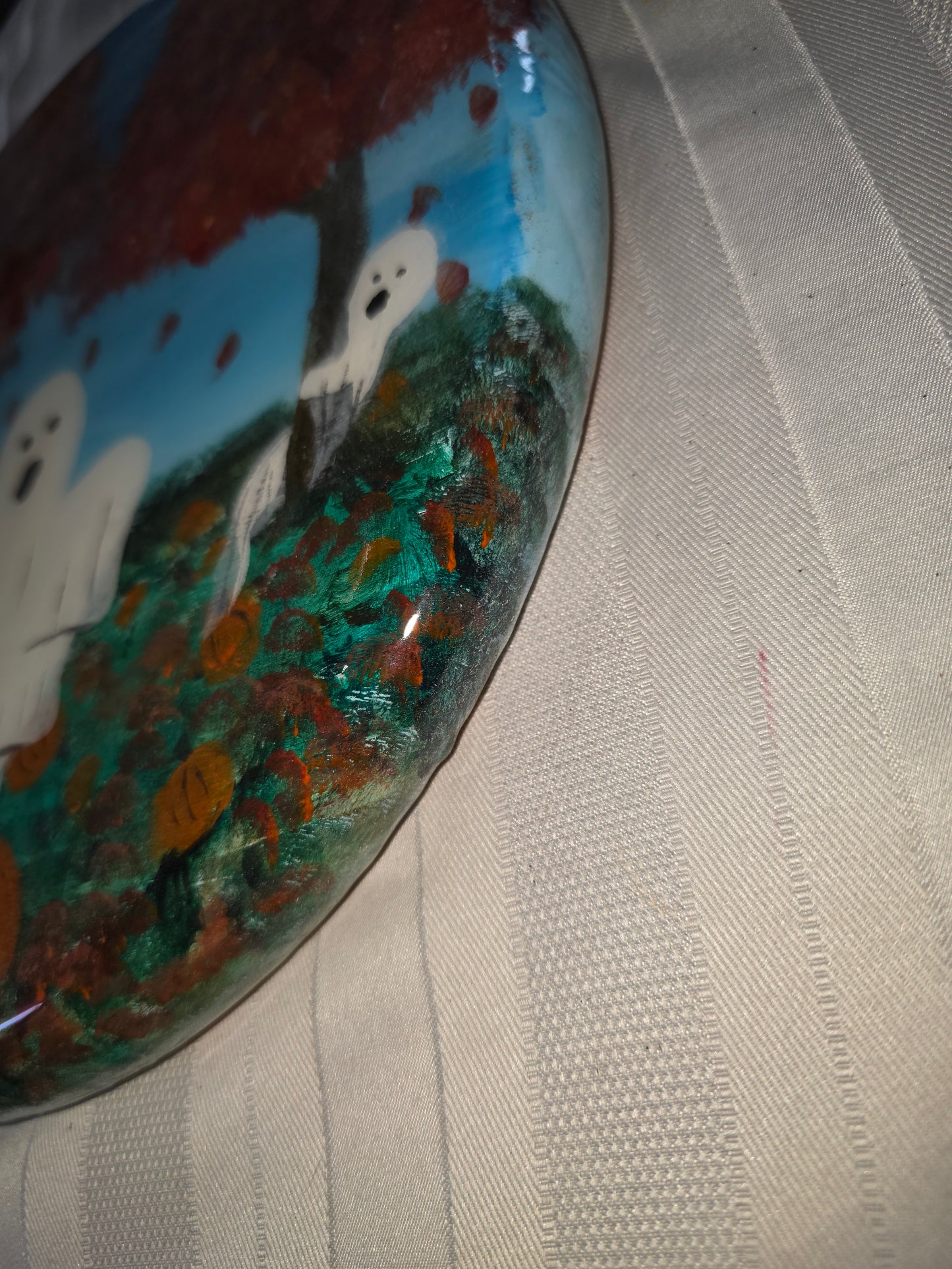 Pumpkin Patch Haunting – Hand Painted Ghost Scene