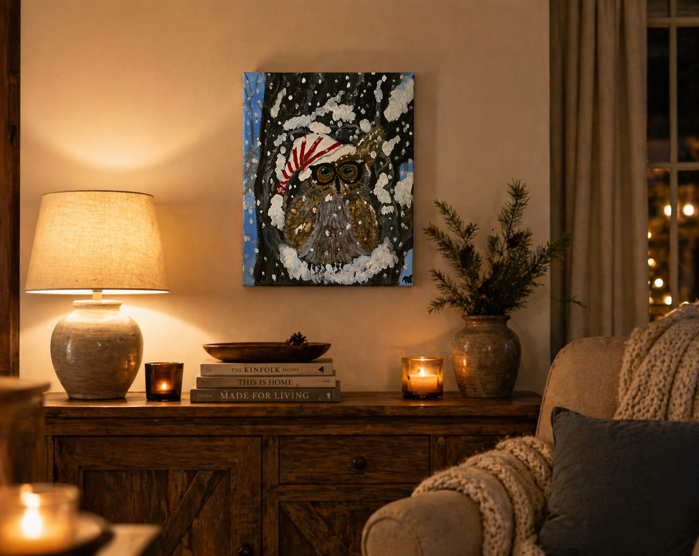 Snowcap Watch – Winter Owl Canvas Wall Art