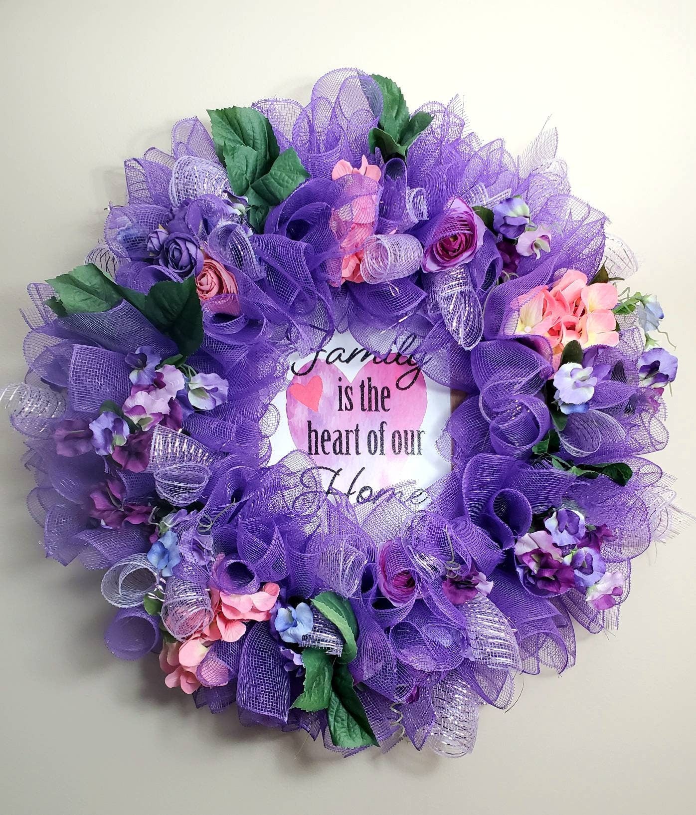 Purple floral wreath