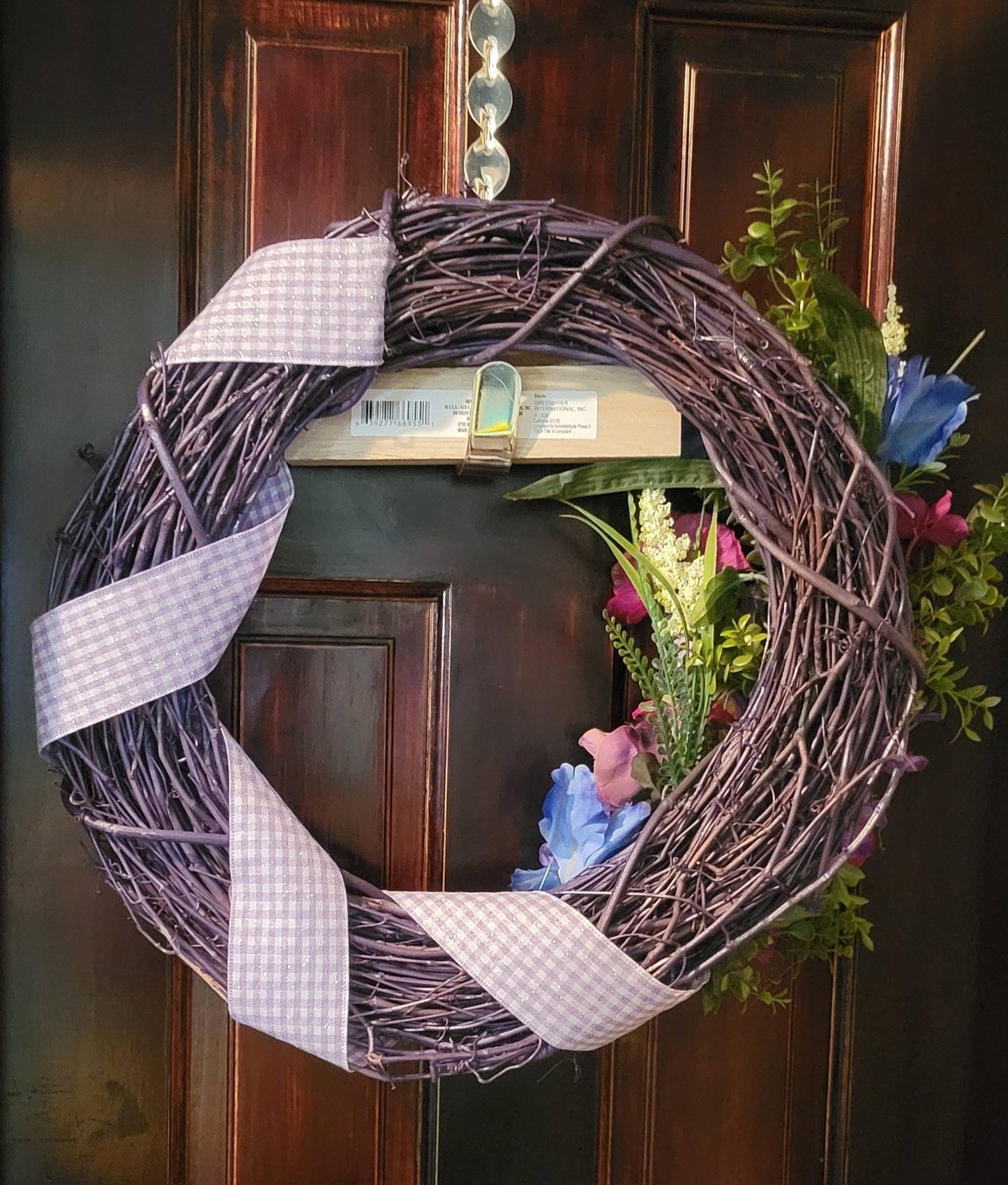Purple Floral Grapevine Wreath