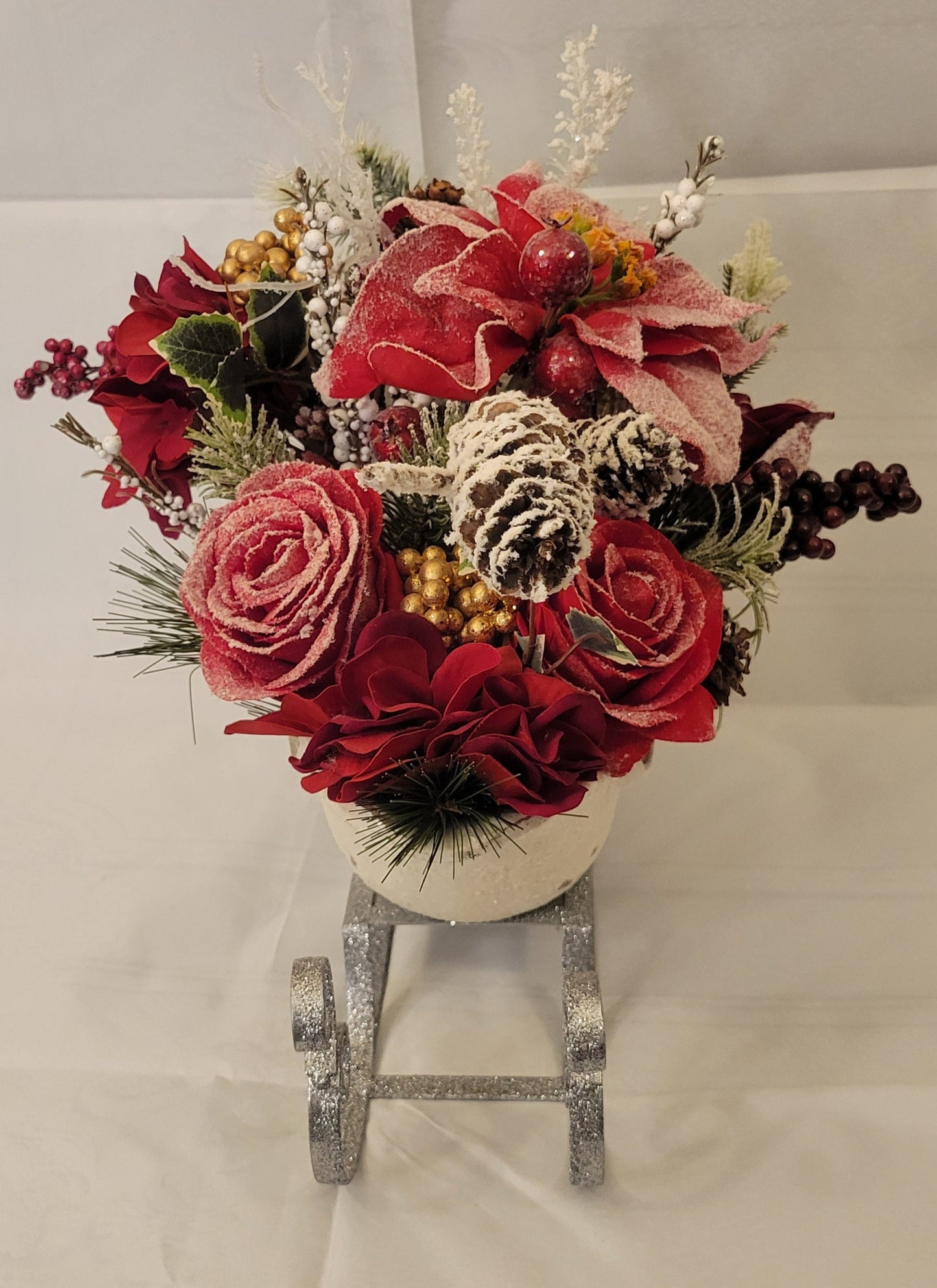 Winter Garden Sleigh Centerpiece