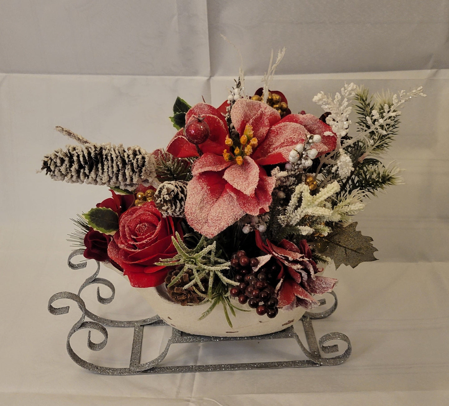 Winter Garden Sleigh Centerpiece