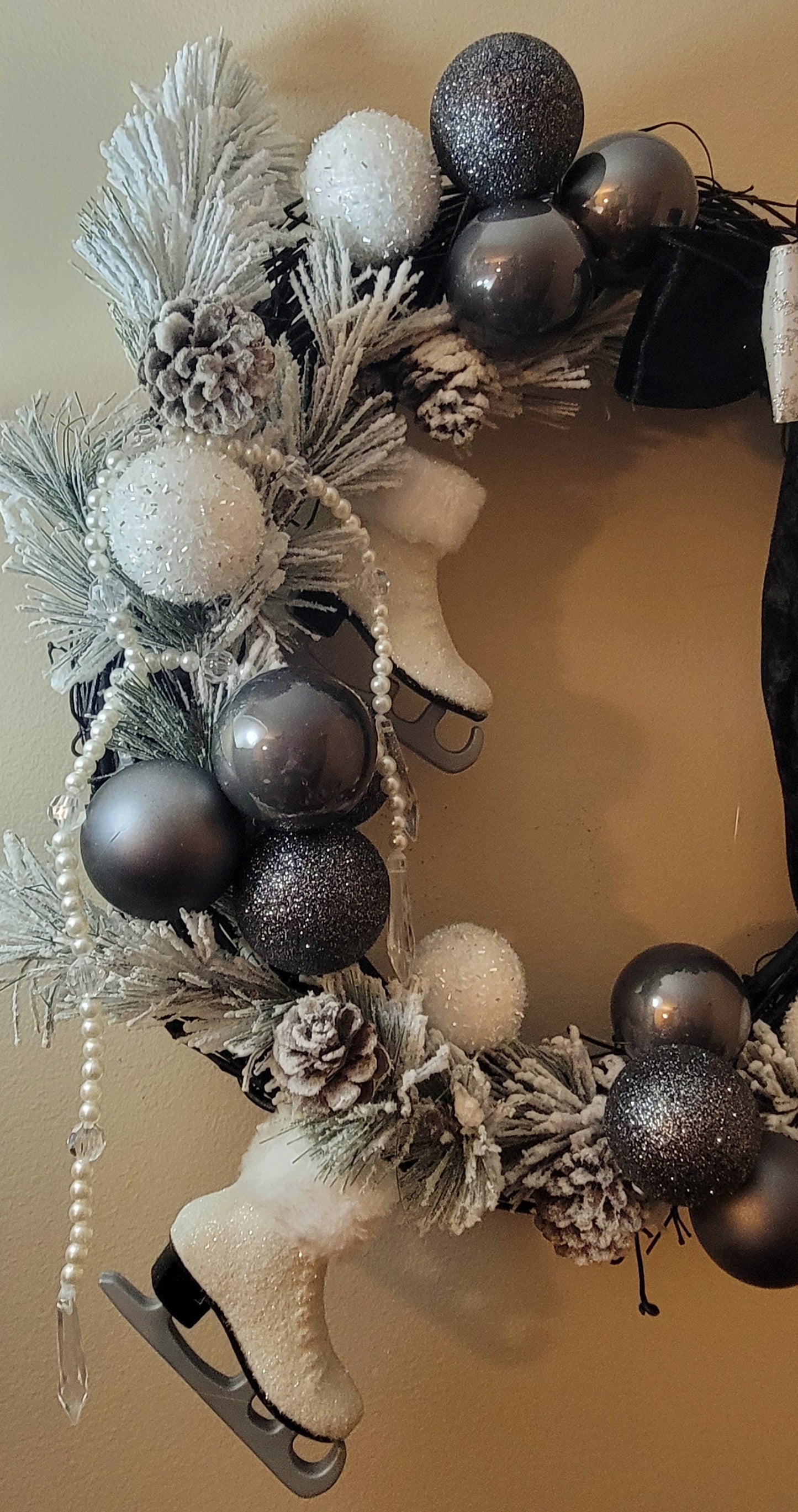 Elegant Ice-Skating Wreath