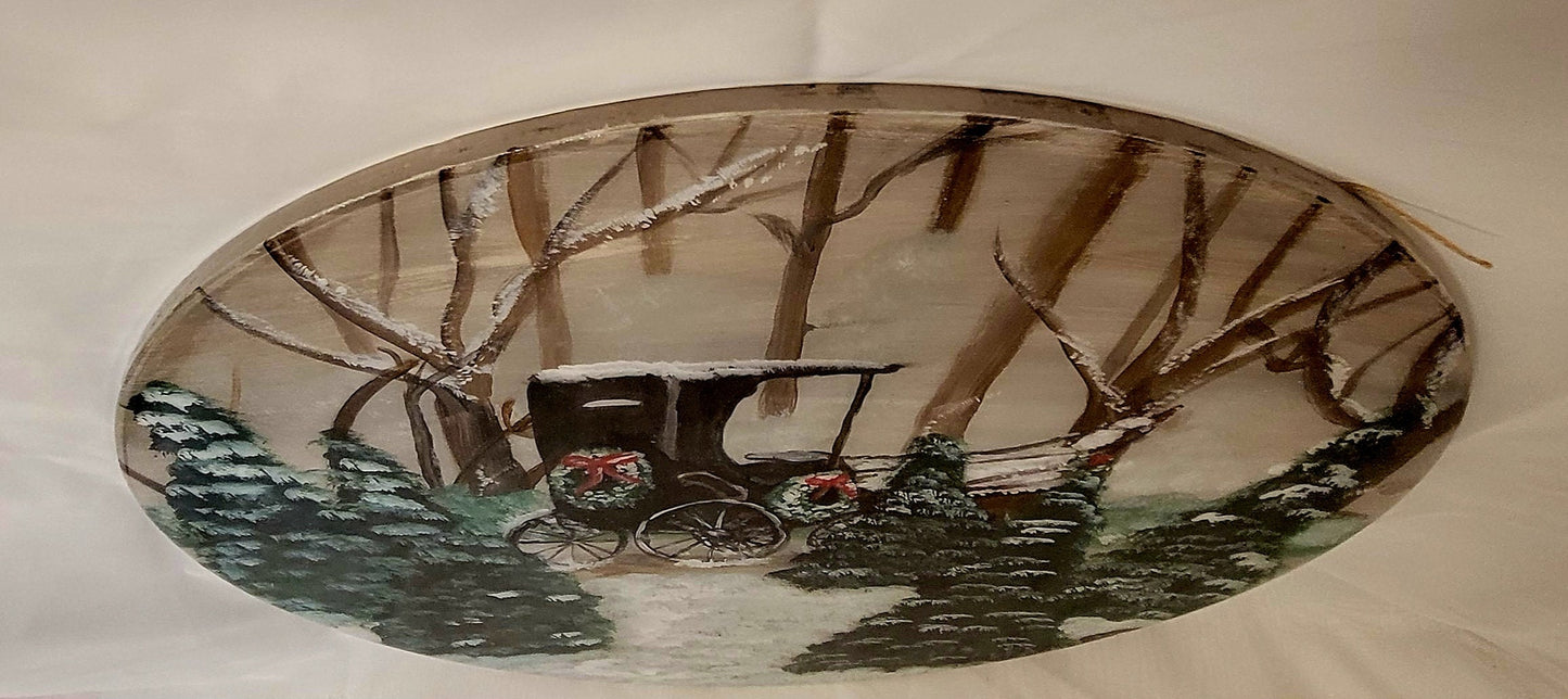 Enchanted Winter Eve Hand painted Wall Art