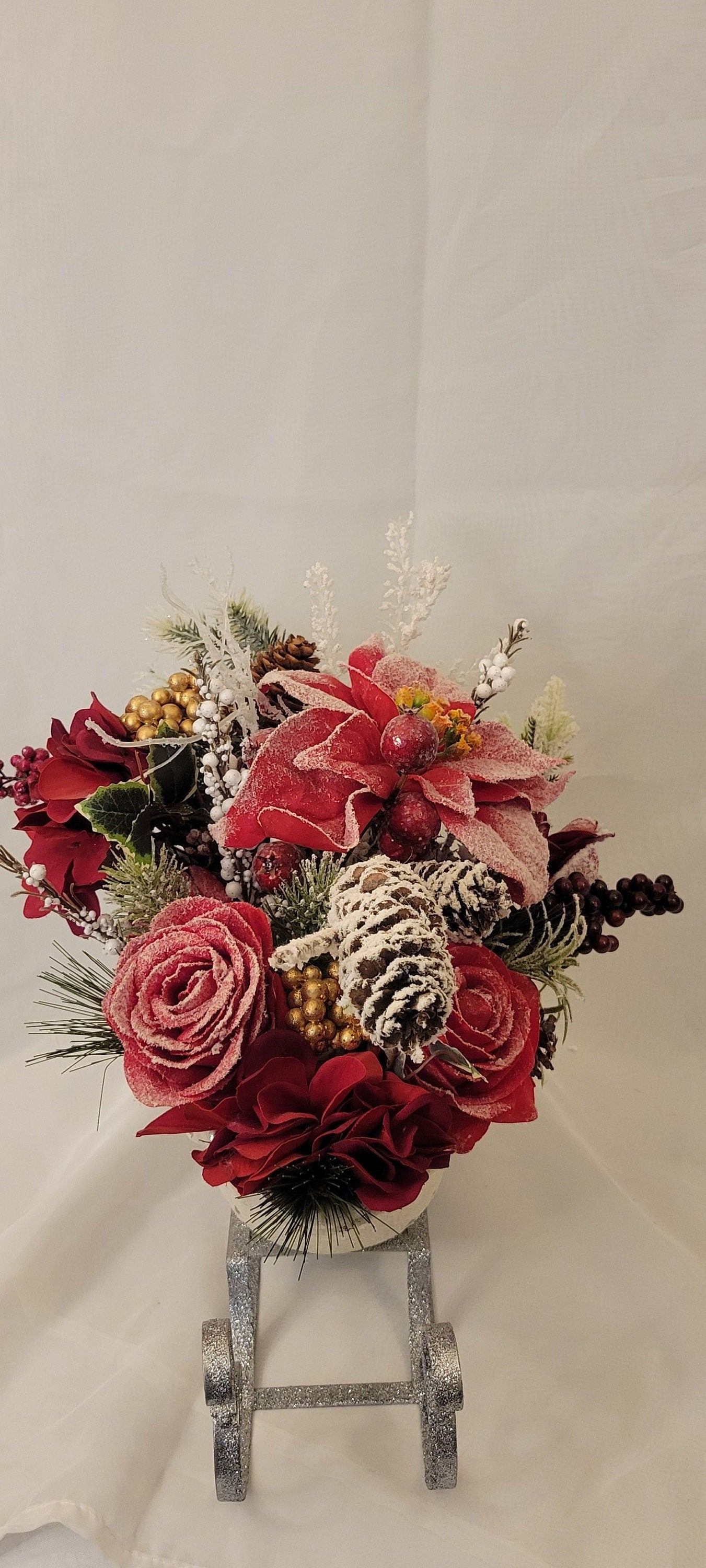 Winter Garden Sleigh Centerpiece