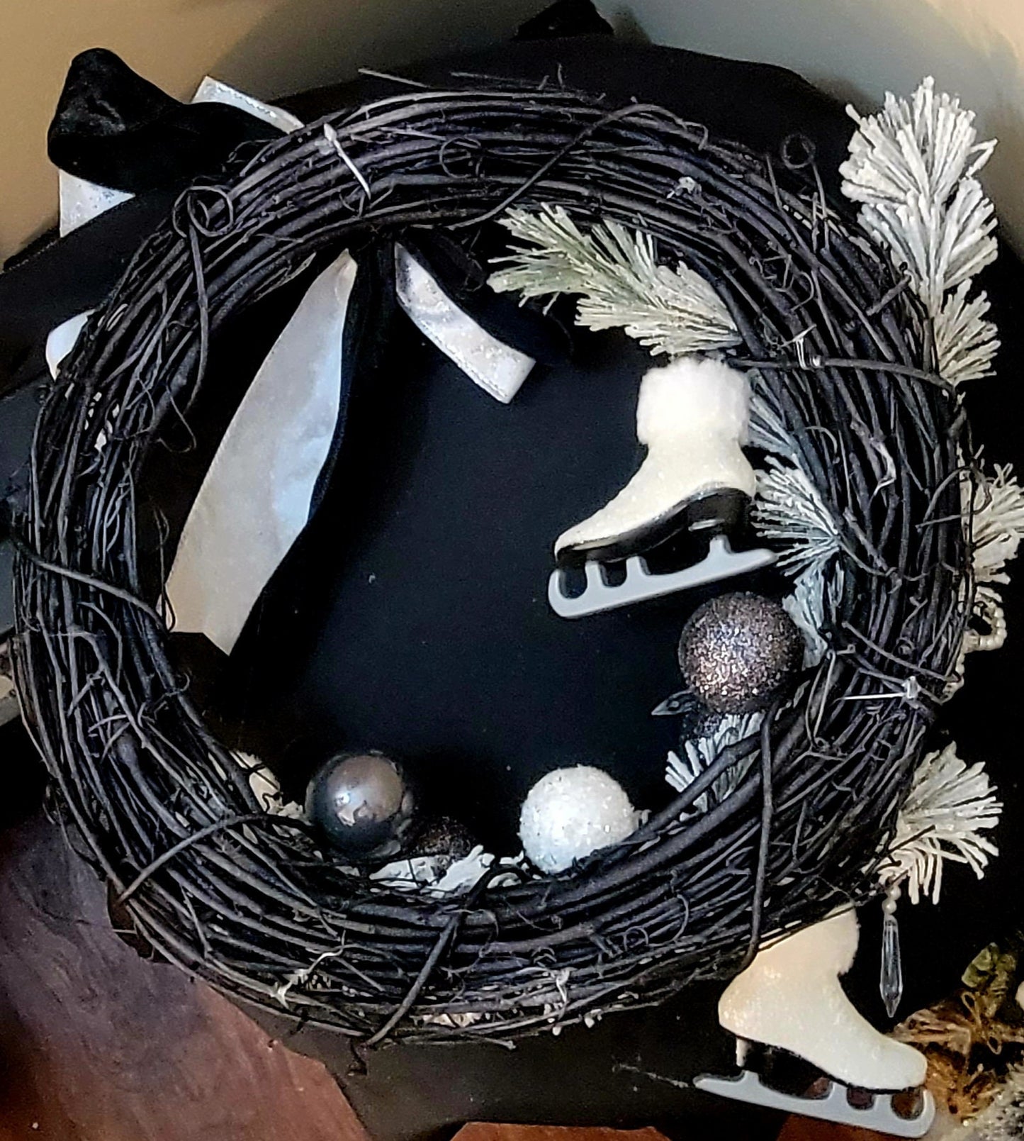 Elegant Ice-Skating Wreath