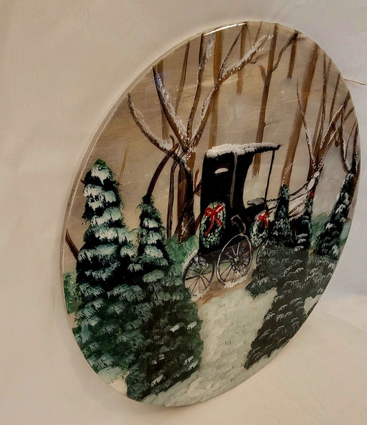 Enchanted Winter Eve Hand painted Wall Art