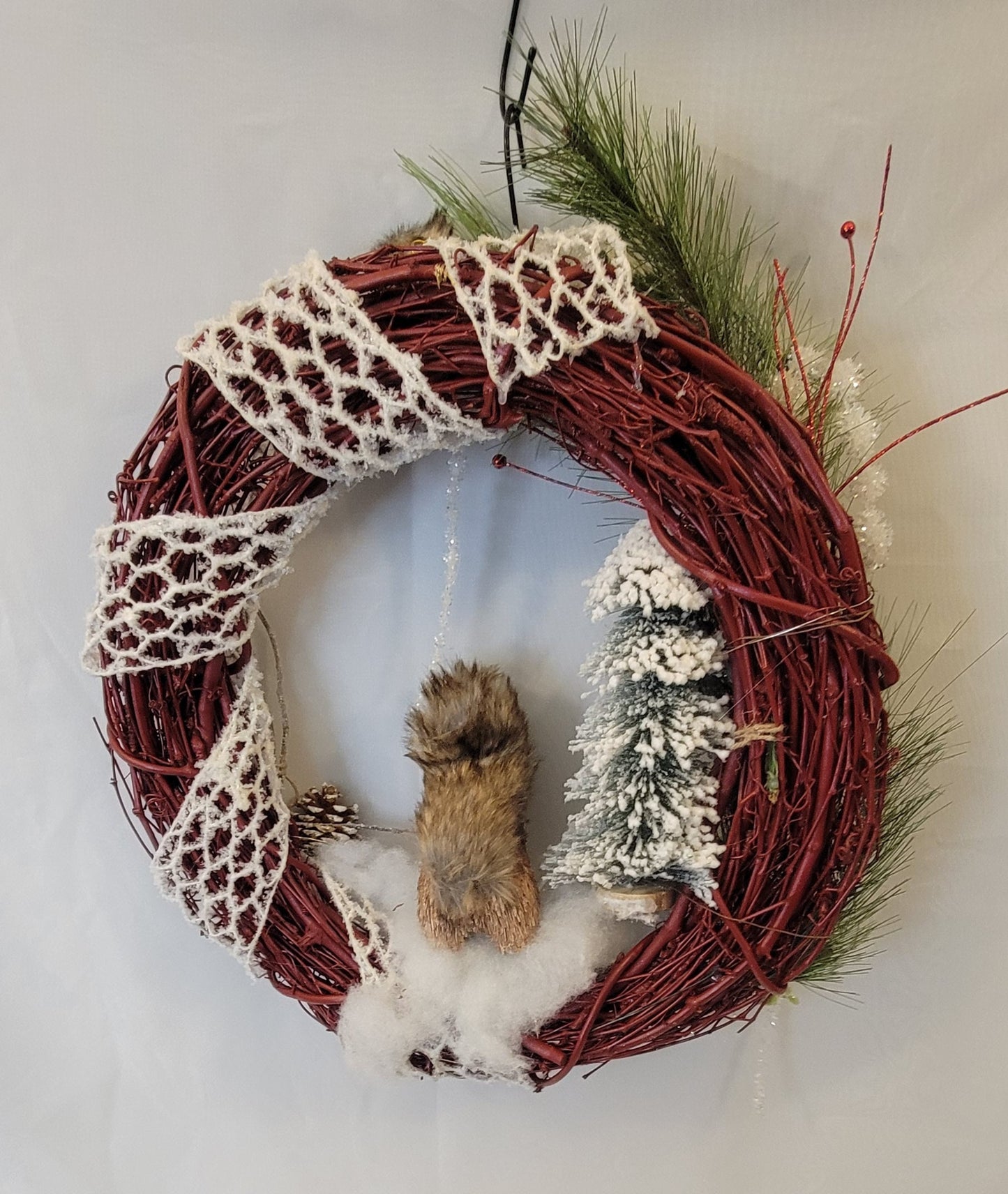 Winter Woodland Whimsy Wreath,Squirrel wreath, Decor, Winter Wonderland, Festive Home Decor,Woodland Winter Wreath, Woodland Friends Wreath