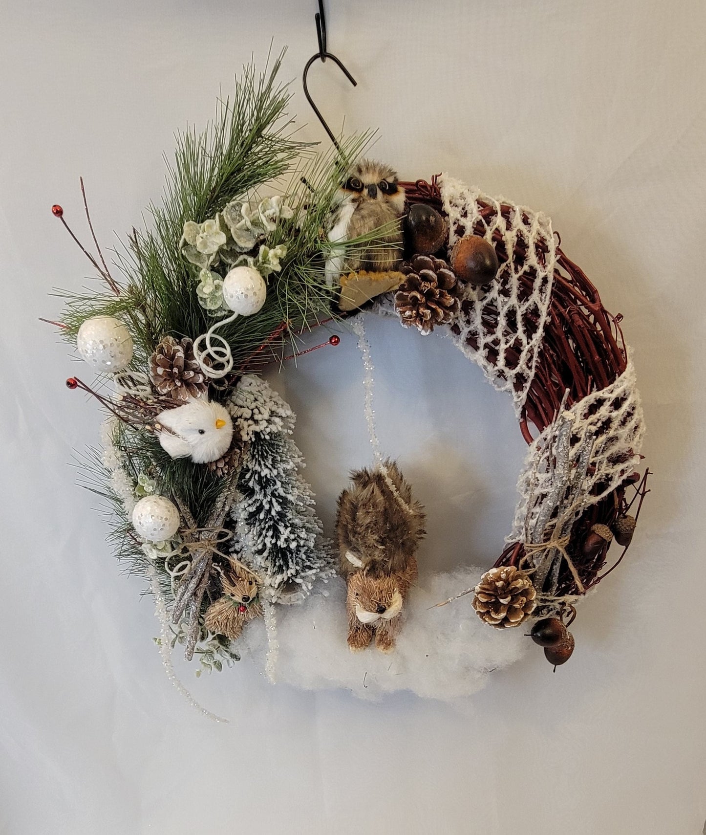 Winter Woodland Whimsy Wreath,Squirrel wreath, Decor, Winter Wonderland, Festive Home Decor,Woodland Winter Wreath, Woodland Friends Wreath