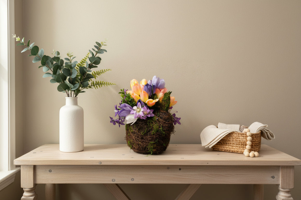 Meadowhop Bunny – Moss Covered Grapevine Spring Accent