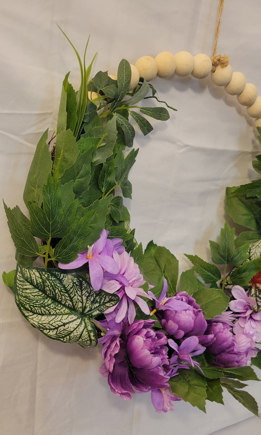 Purple Majesty Peony & Dahlia Wreath