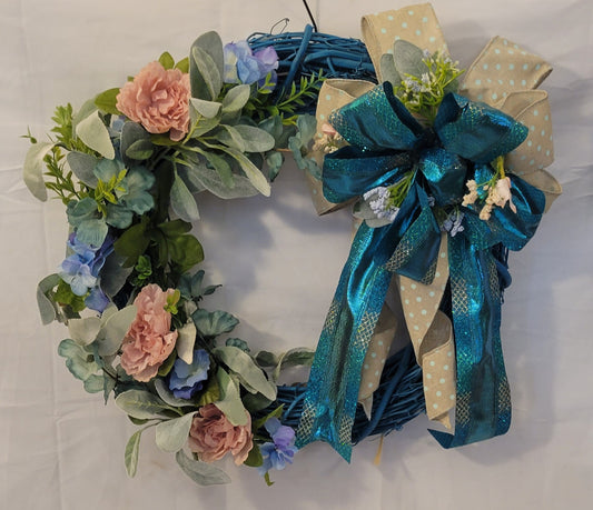 Turquoise Bloom Fantasy Wreath