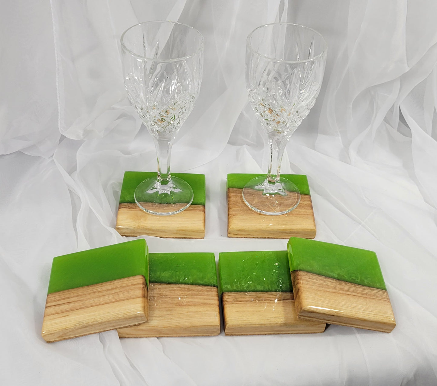 Enchanted Orchard Black Walnut Coaster Set