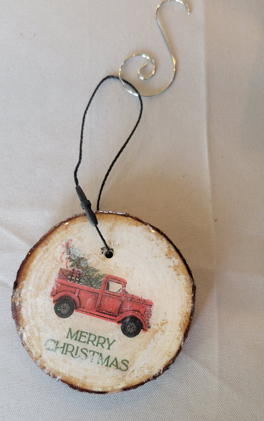 Rustic Red Truck Christmas Ornament – Handmade Holiday Charm