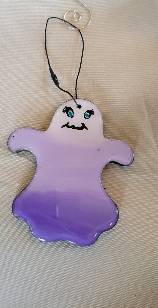 Spooky Ombre Ghost Ornament - Handmade