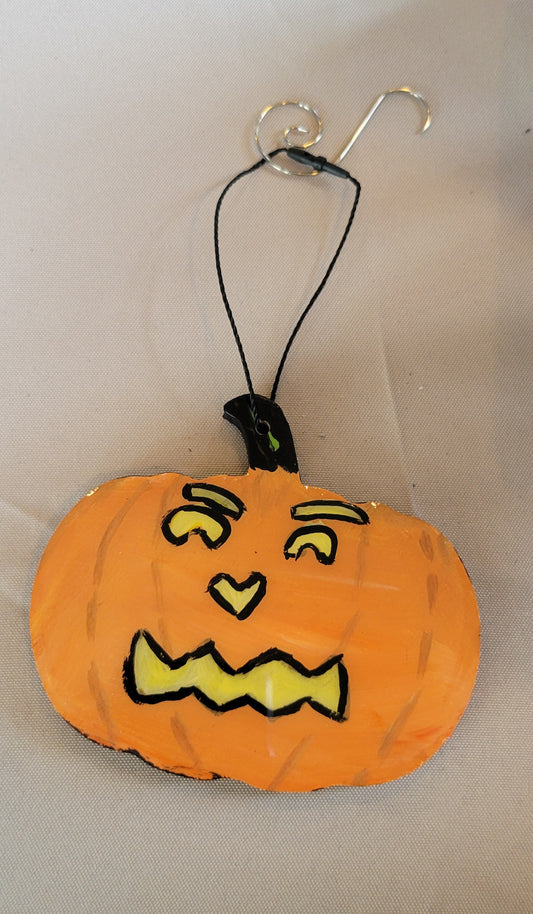 Grimacing Jack o Lantern ornament