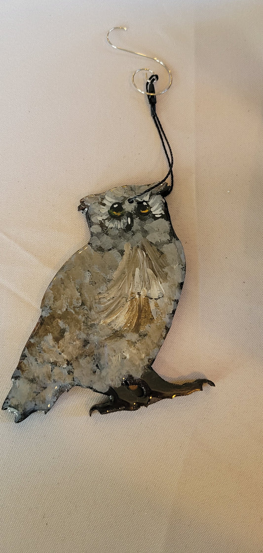 Wise Owl Wonders: Hand-Painted Owl Ornament, Handmade