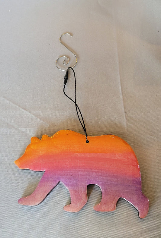 Hand-Painted Bear Ornament - Nature's Spirit in Handmade Charm