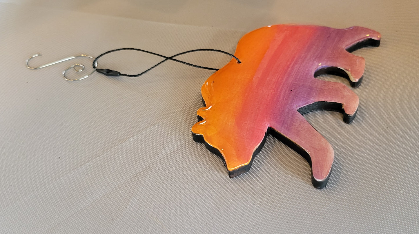 Hand-Painted Bear Ornament - Nature's Spirit in Handmade Charm