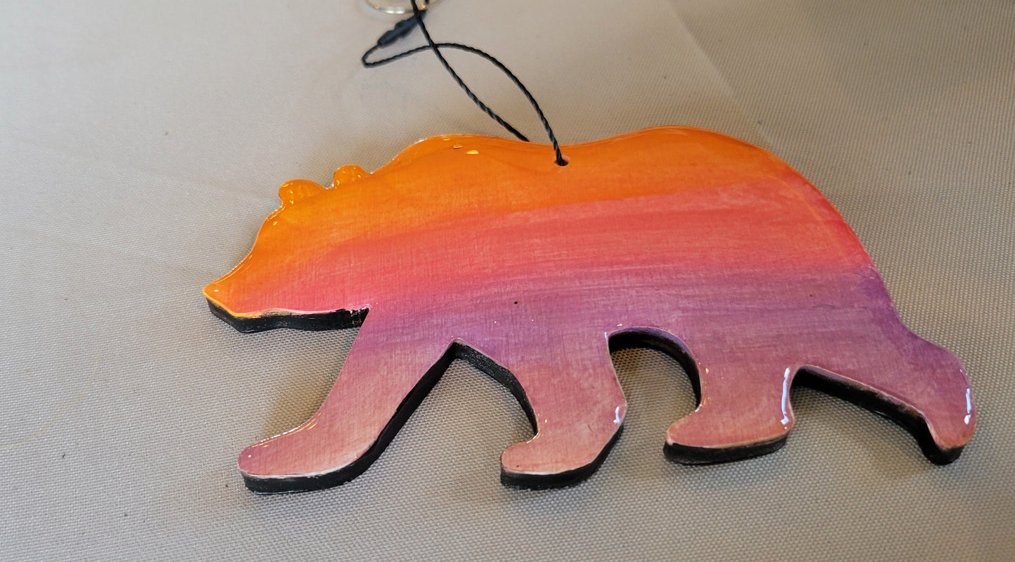 Hand-Painted Bear Ornament - Nature's Spirit in Handmade Charm