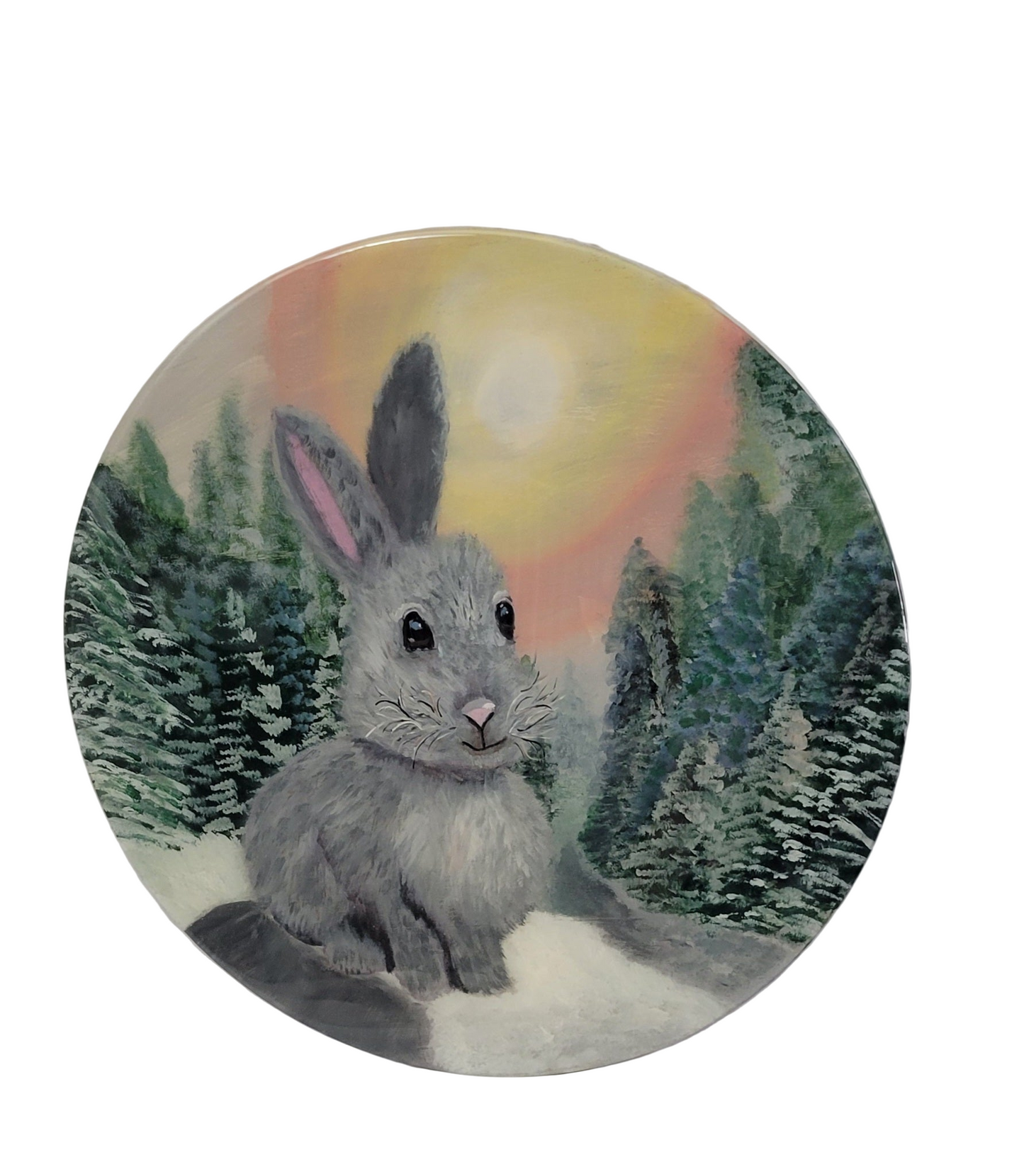 Enchanted Burrow – Winter Bunny Epoxy Resin Art