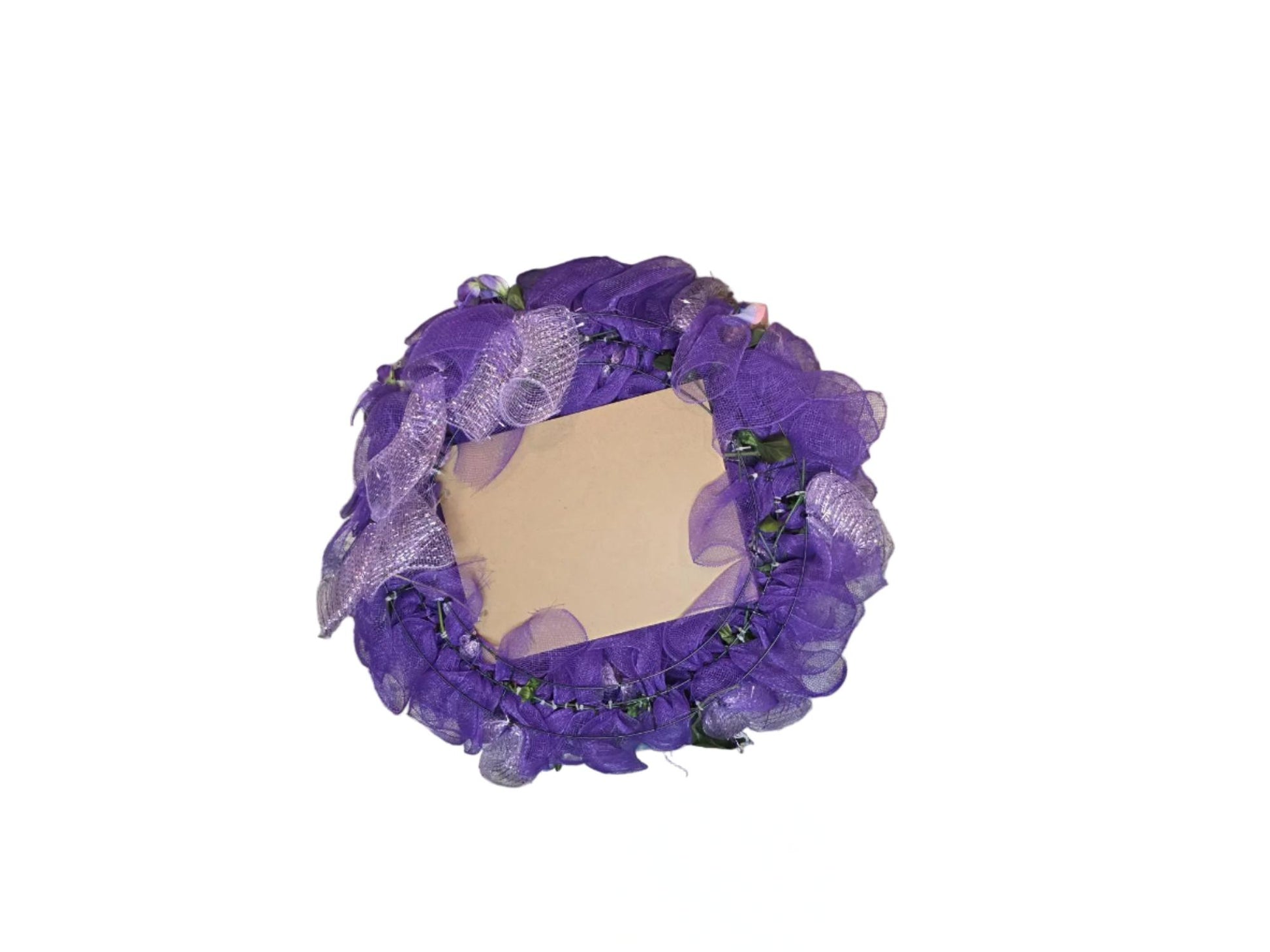 Purple decorative wreath on a white background