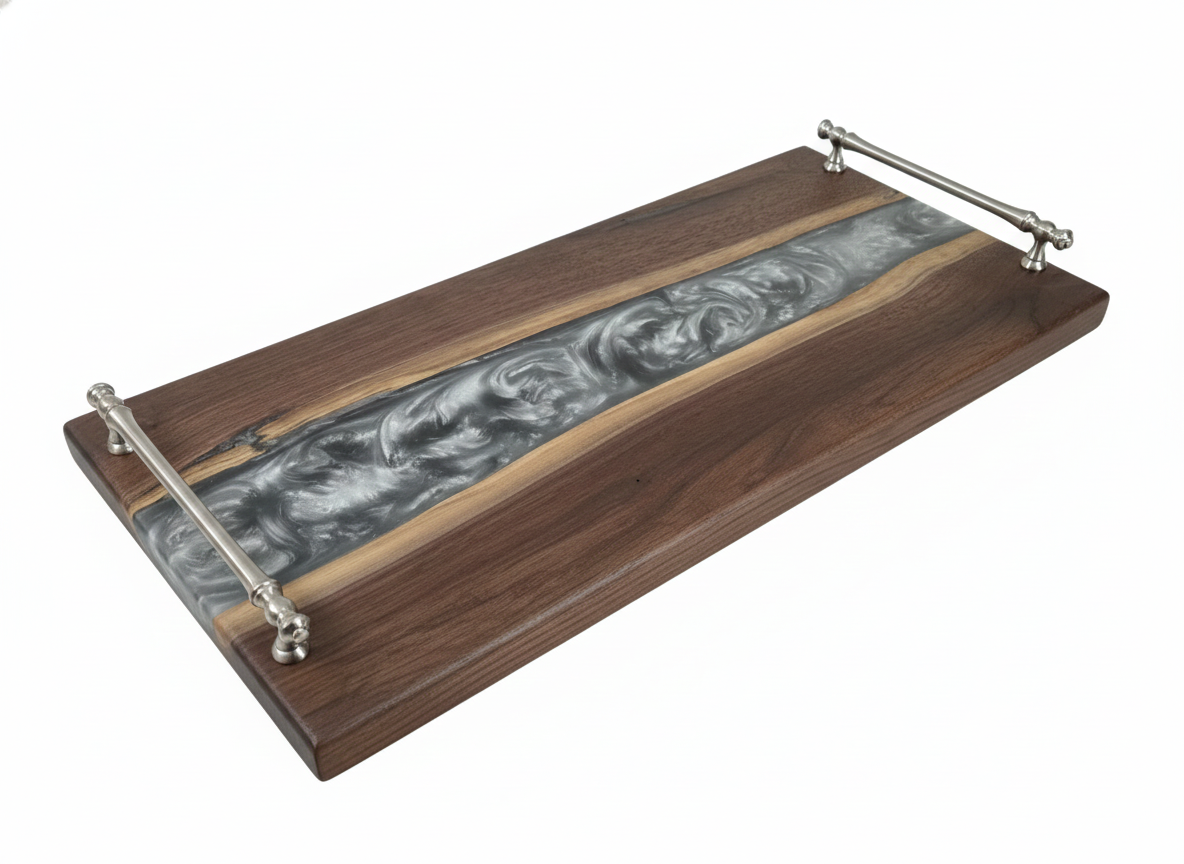 Silver Channel – Black Walnut Charcuterie Board