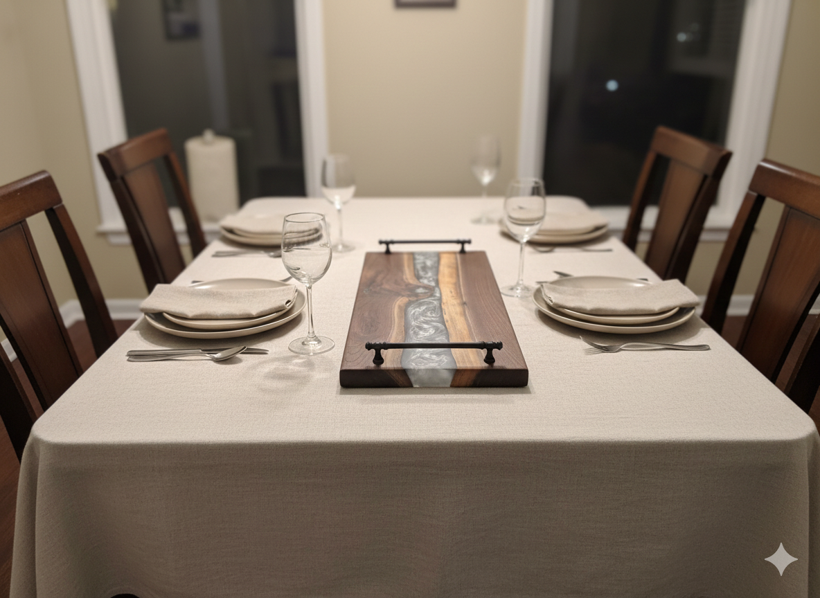 Silver Tides – Black Walnut Charcuterie Board