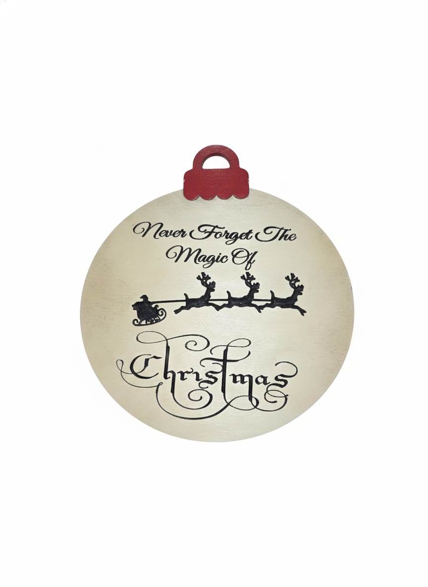 Christmas Magic – Classic Holiday Ornament Décor Sign