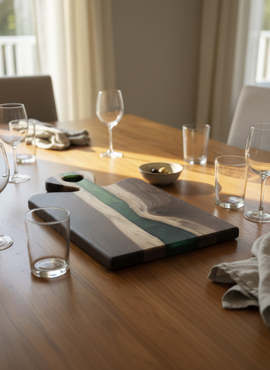 Juniper Veil – Organic Green Ombre Charcuterie Board