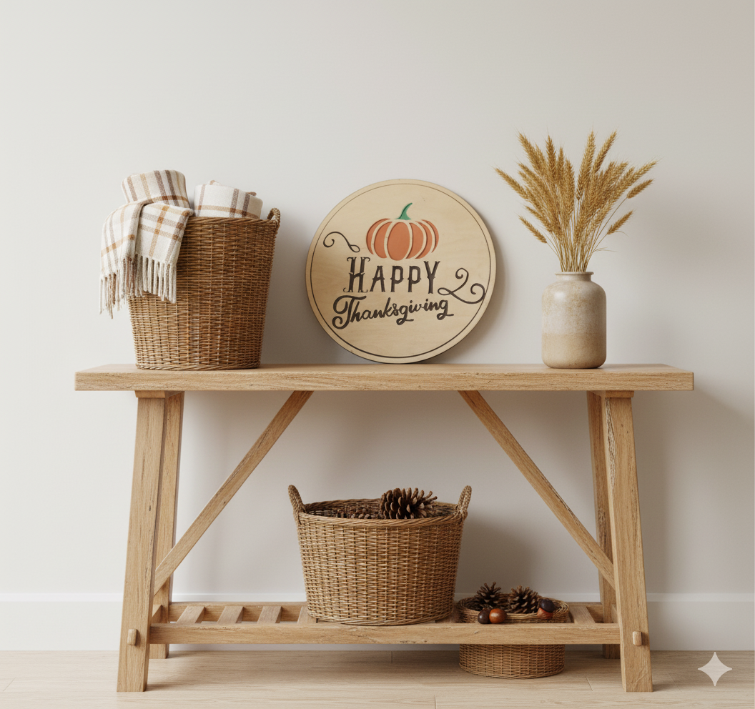 Happy Thanksgiving – Harvest Pumpkin Décor Sign
