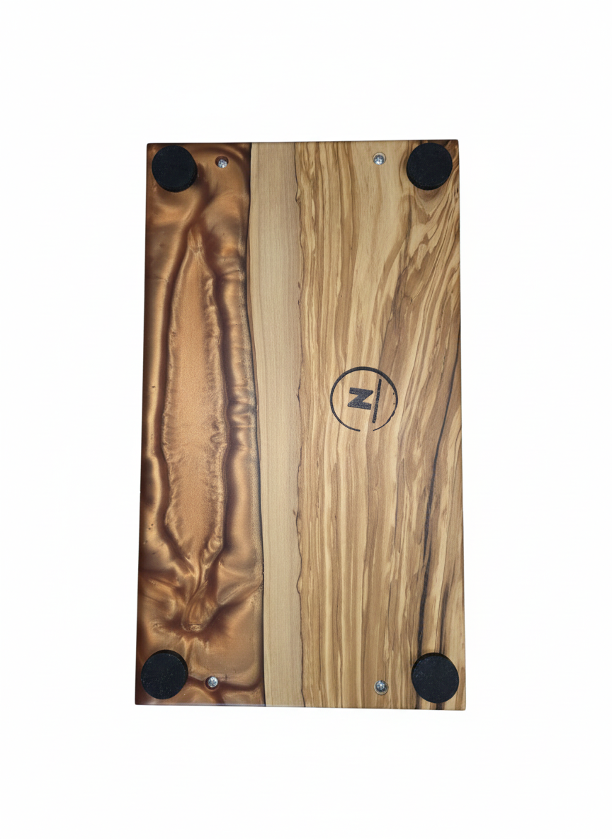 Canyon Glow – Olivewood & Copper Resin Charcuterie Board