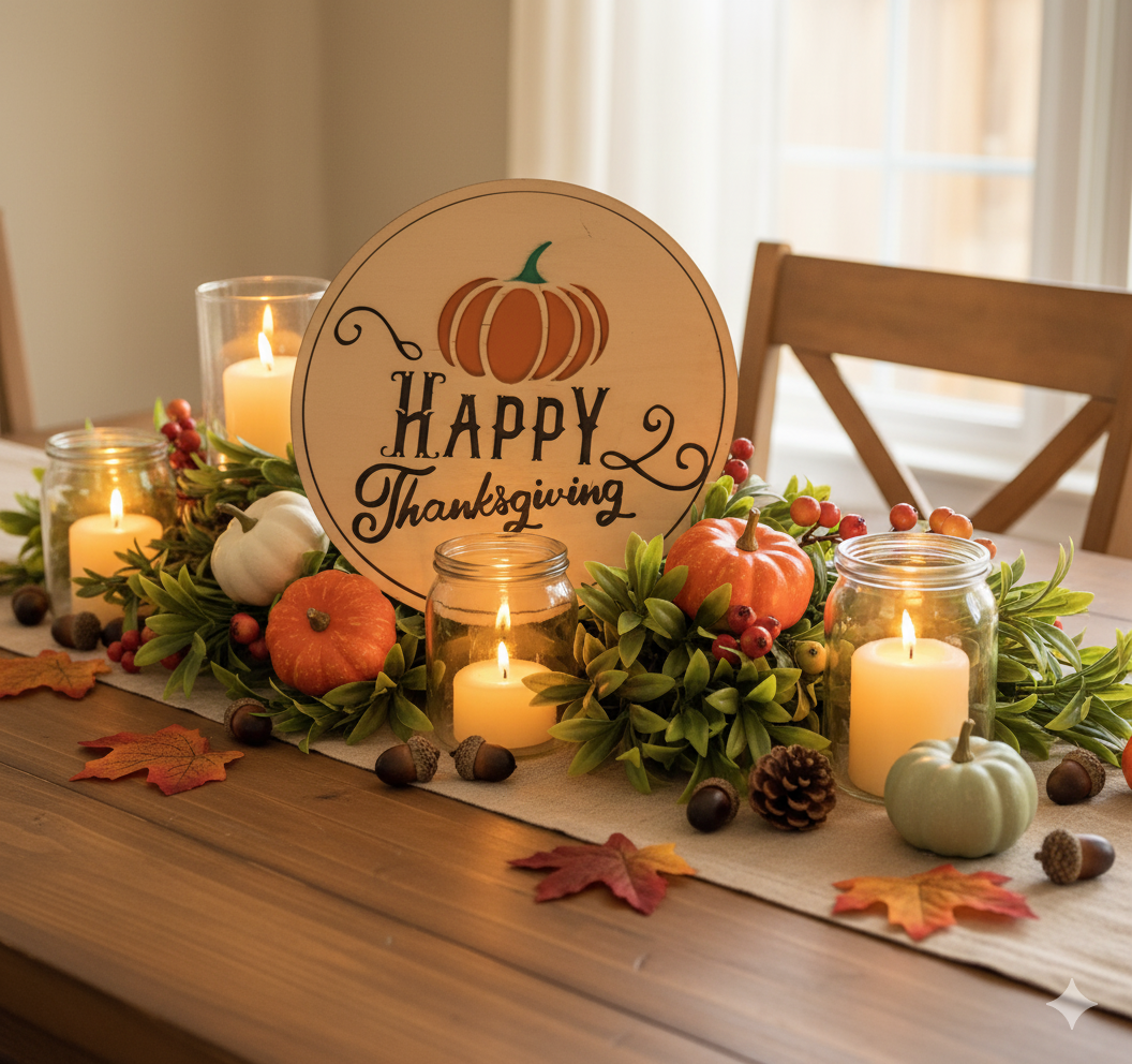 Happy Thanksgiving – Harvest Pumpkin Décor Sign