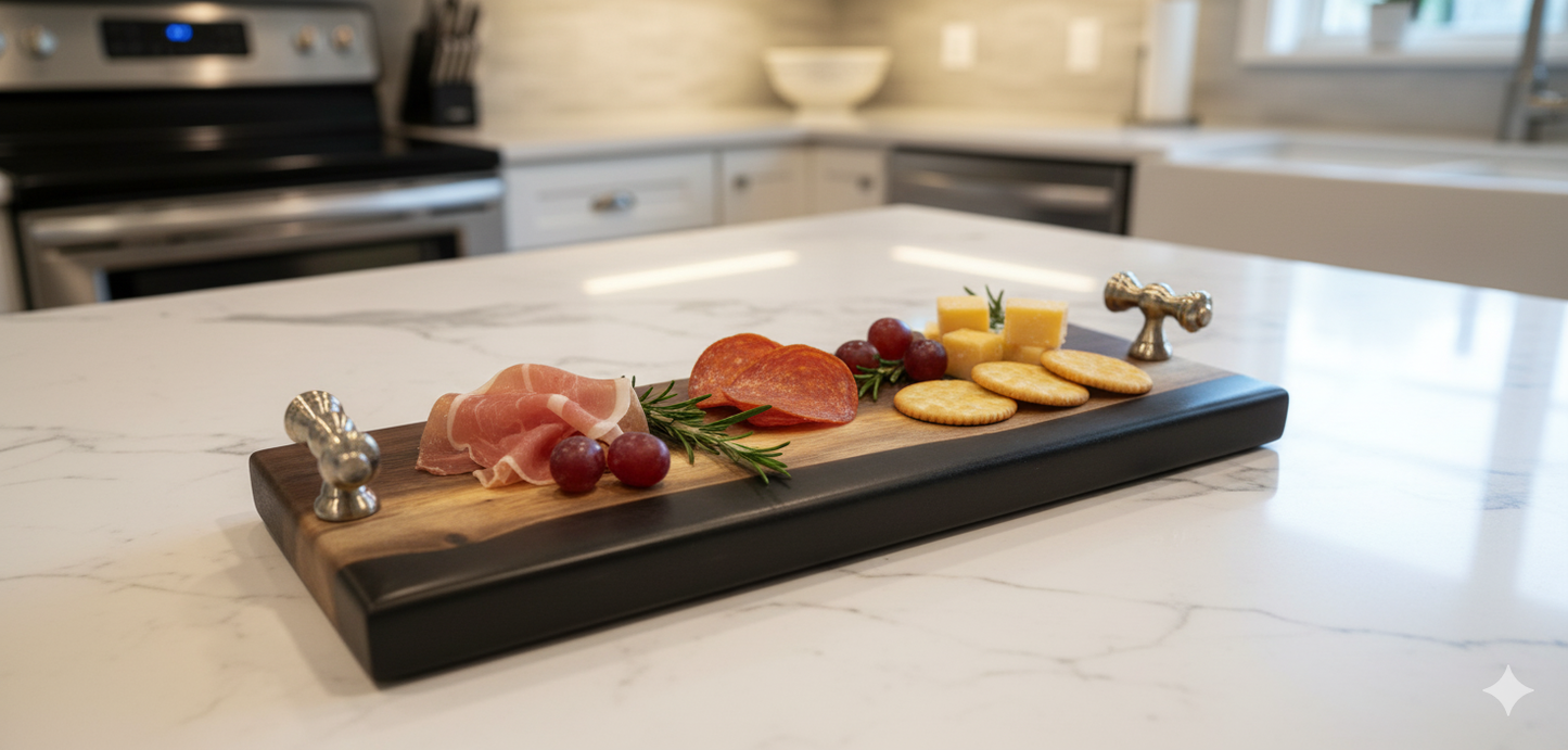 Midnight Ember – Black Walnut Charcuterie Board
