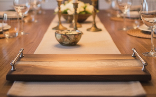 Moonlit Pearl – Black Walnut & Pearl Epoxy Charcuterie Board