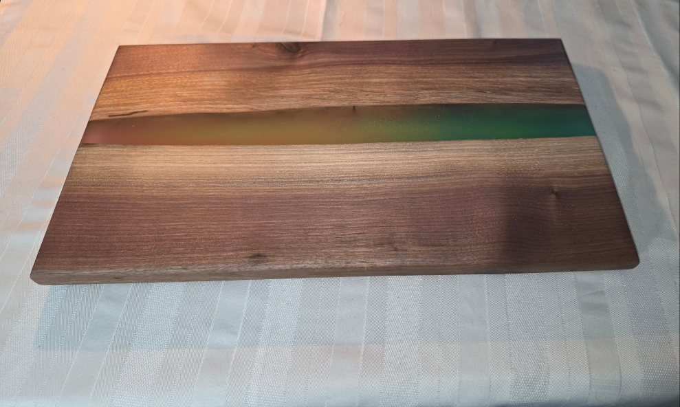 Autumnal Solar Drift – Black Walnut River Charcuterie Board