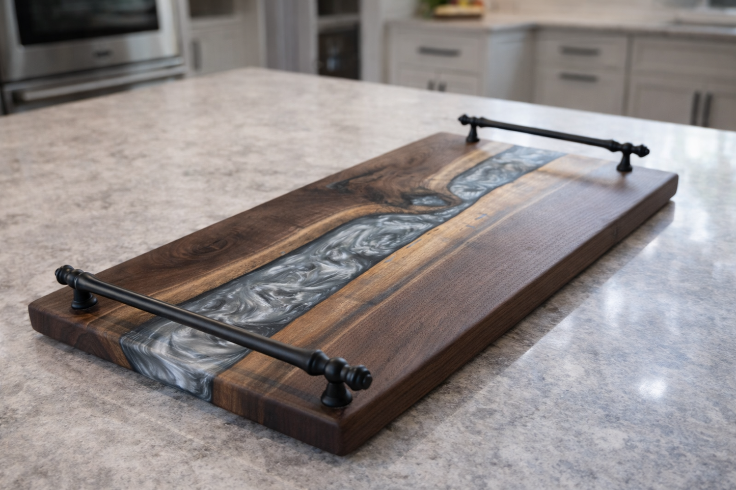 Silver Tides – Black Walnut Charcuterie Board