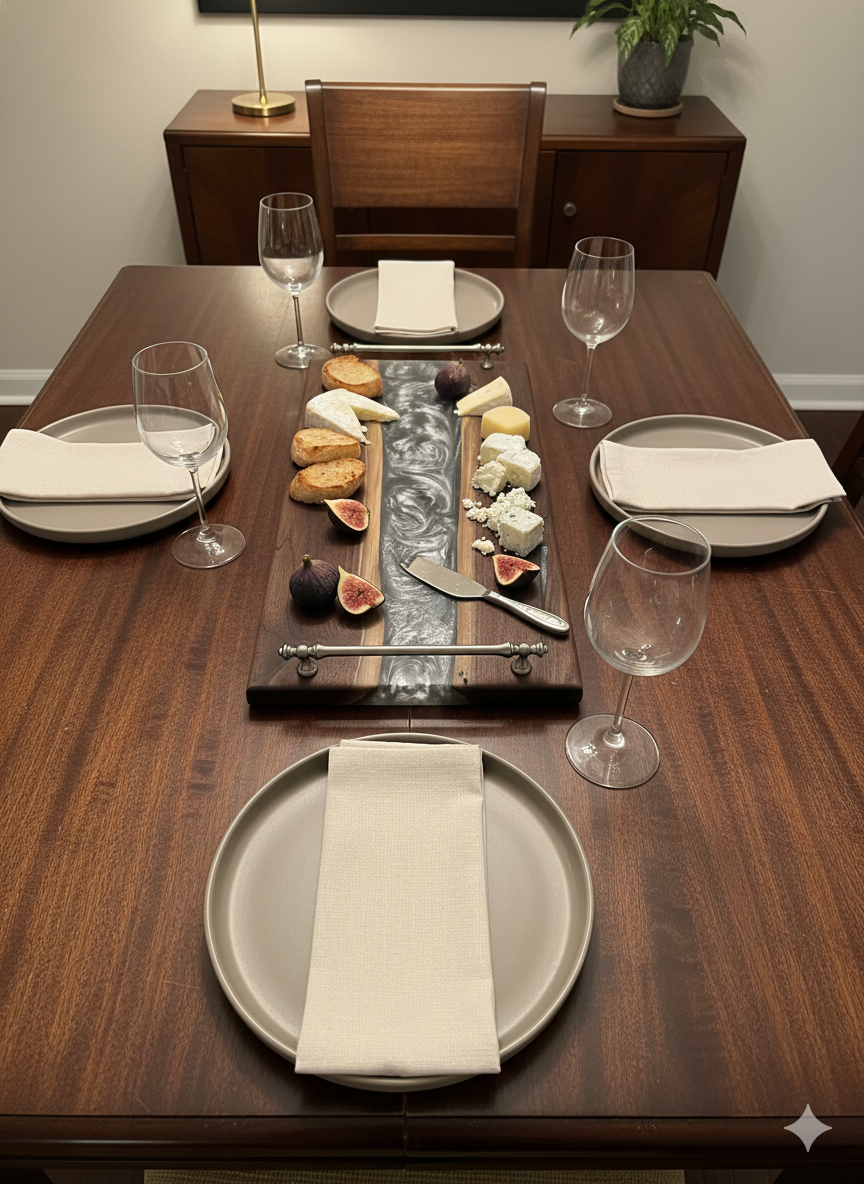 Silver Channel – Black Walnut Charcuterie Board