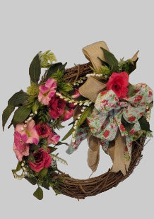 Blossom Lane – Handmade Floral Grapevine Wreath