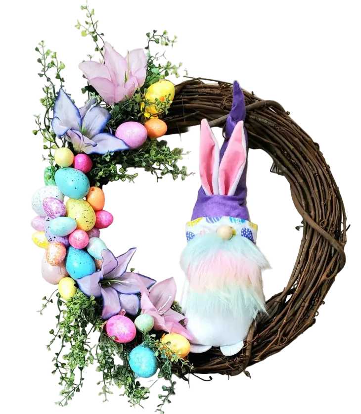 Egg Hunt Hideaway – Bunny Gnome Spring Wreath