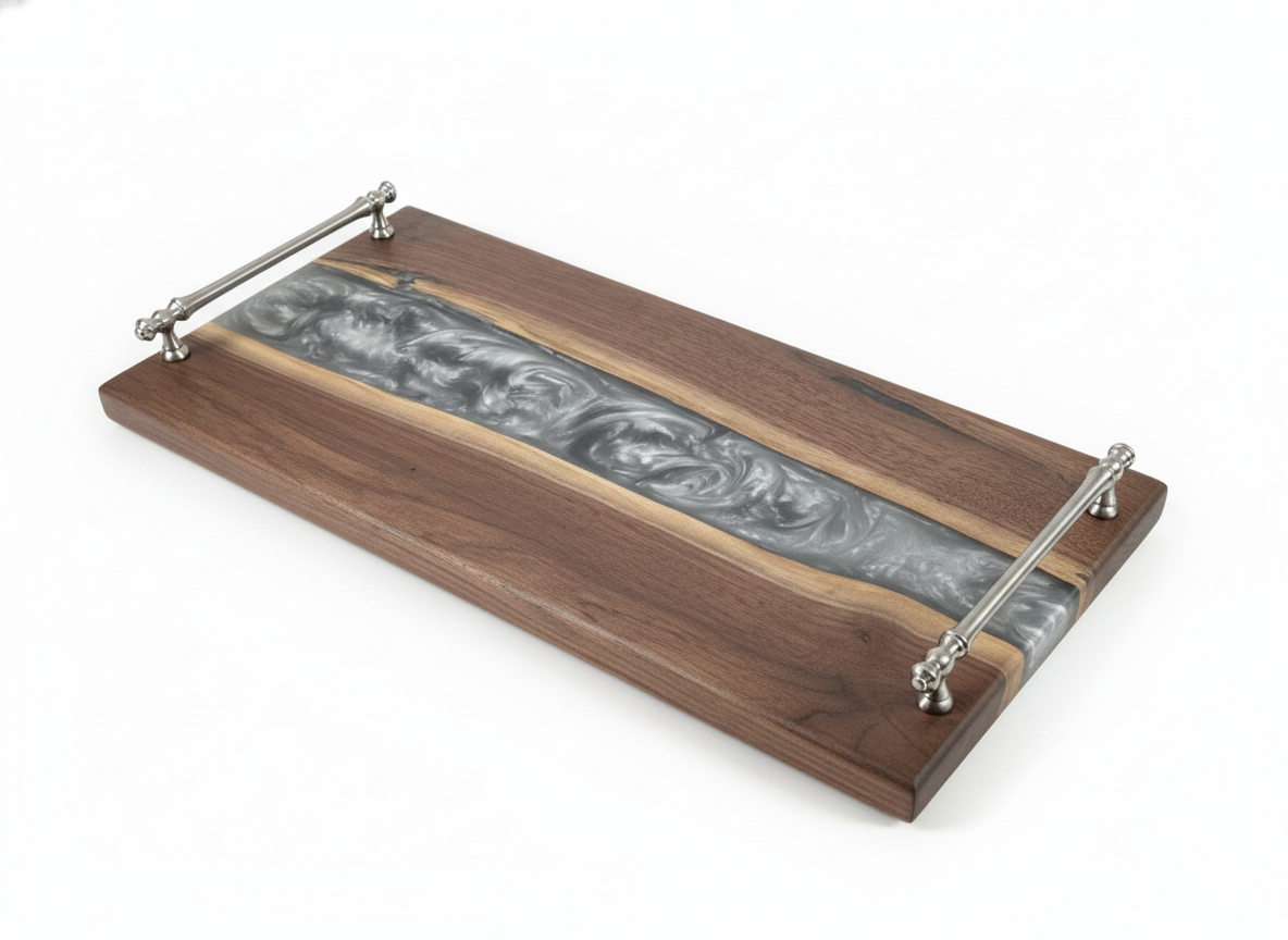 Silver Channel – Black Walnut Charcuterie Board