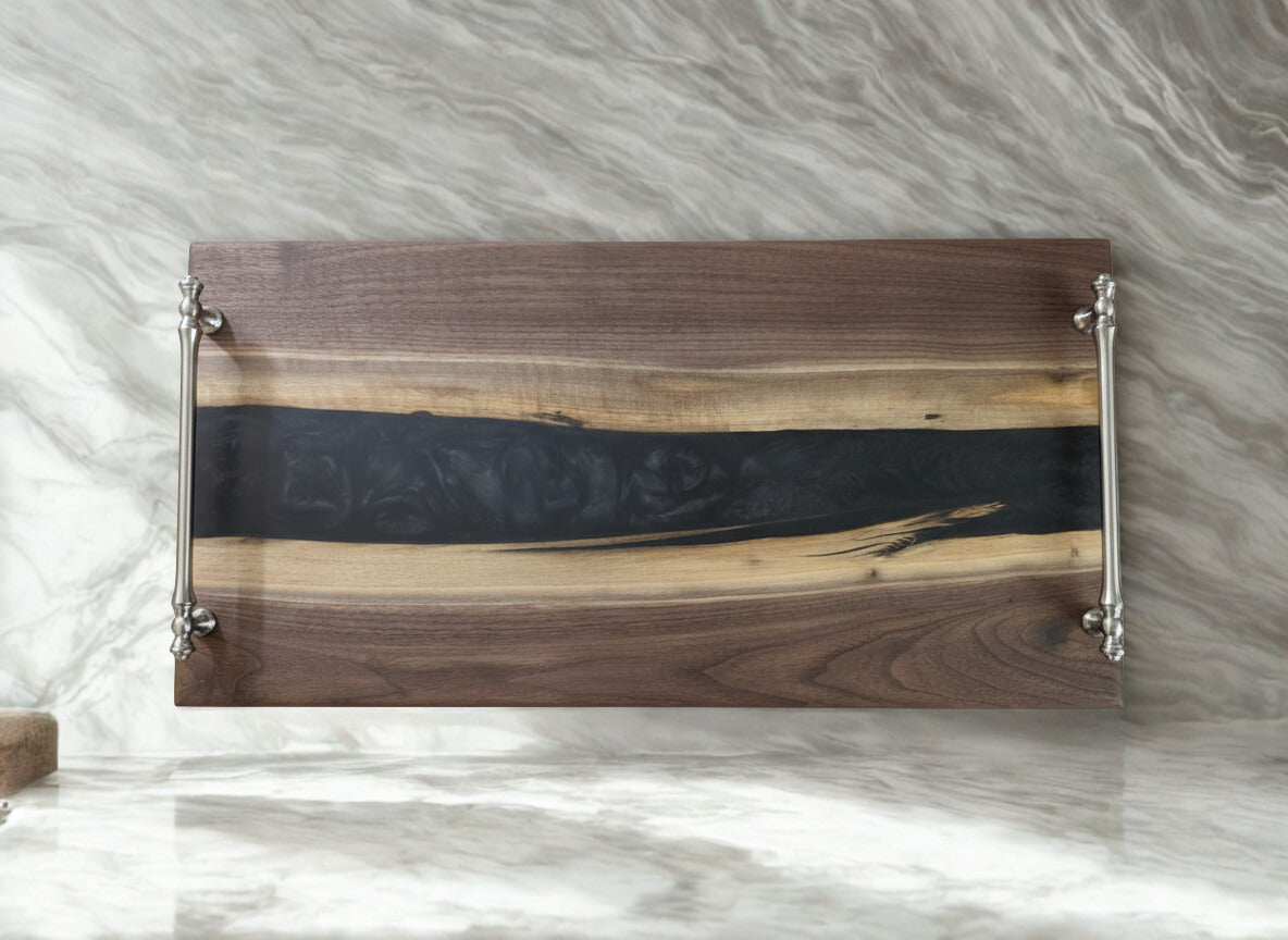 Midnight Divide – Black Walnut Epoxy River Board
