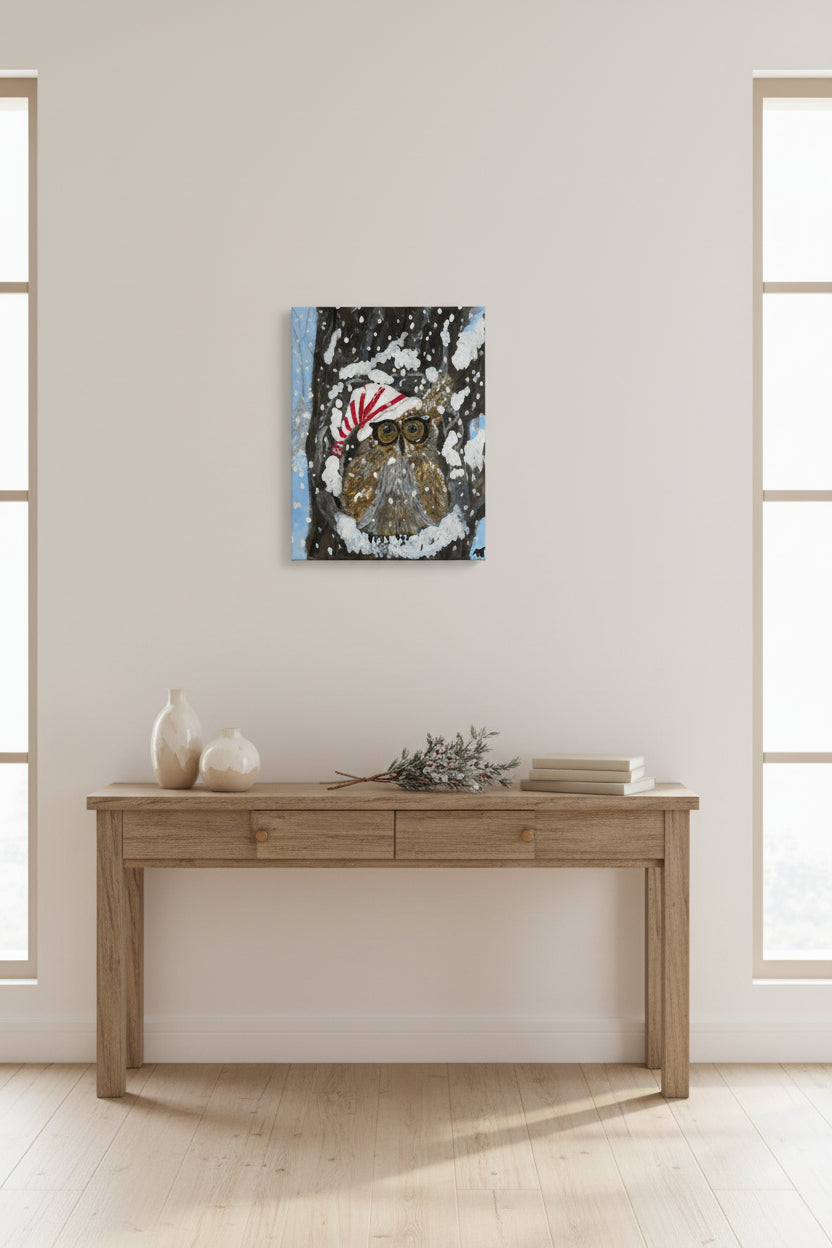 Snowcap Watch – Winter Owl Canvas Wall Art
