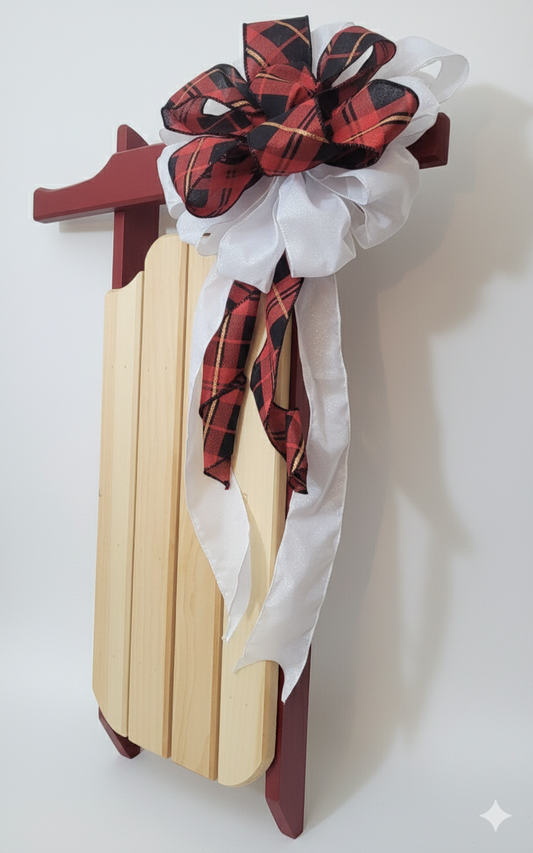 Crimson Lodge – Handcrafted Winter Décor Sled