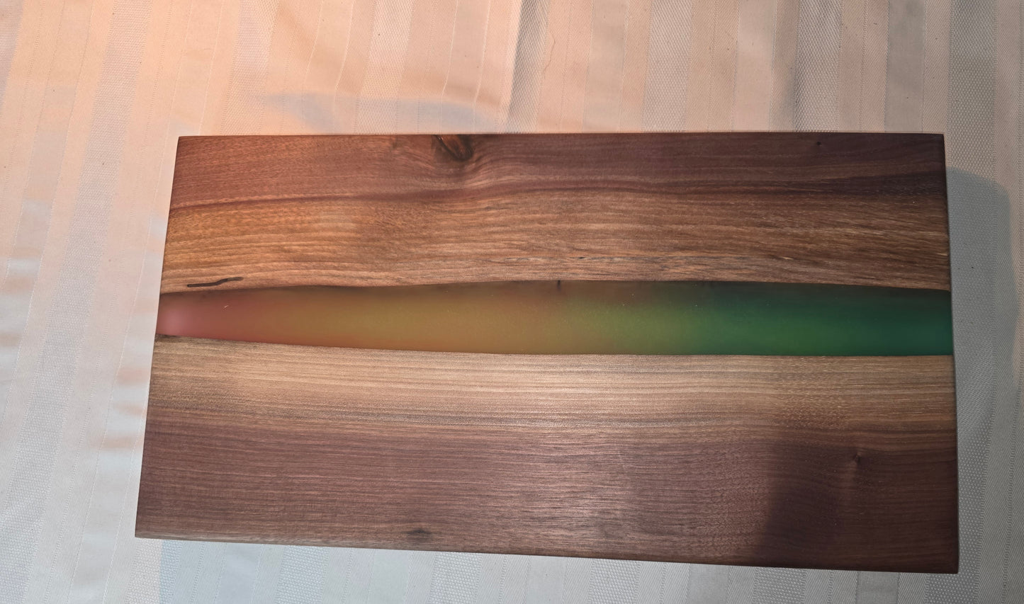 Autumnal Solar Drift – Black Walnut River Charcuterie Board
