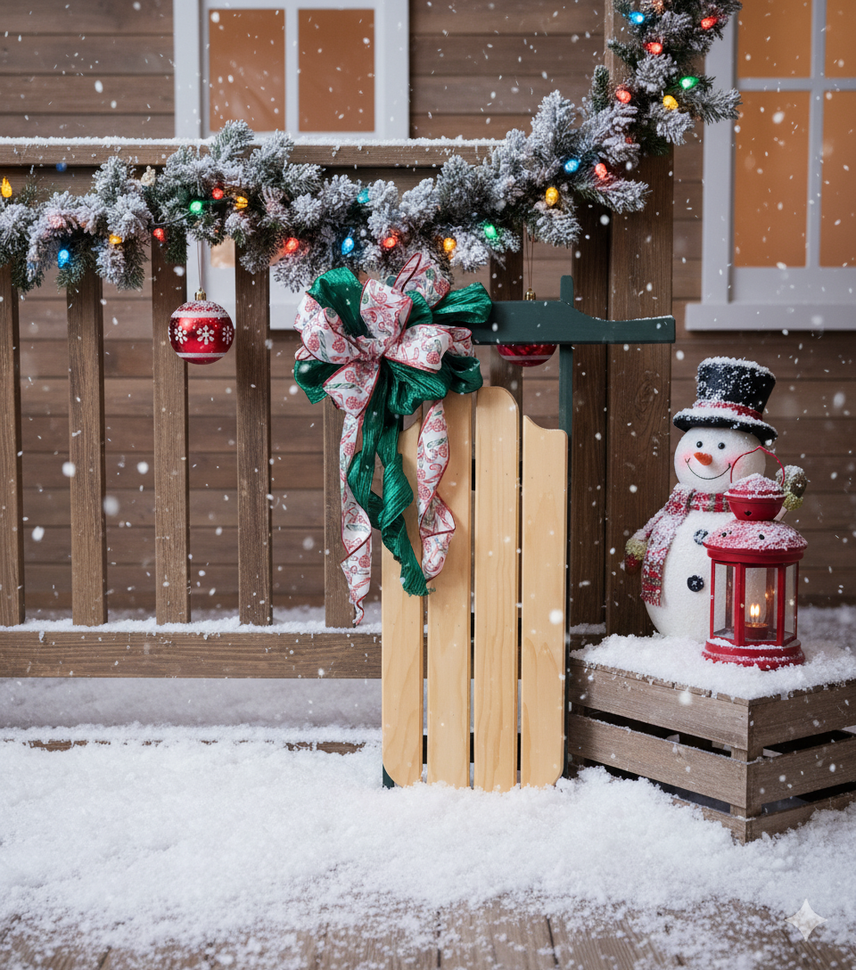 Evergreen Cheer – Handcrafted Winter Décor Sled