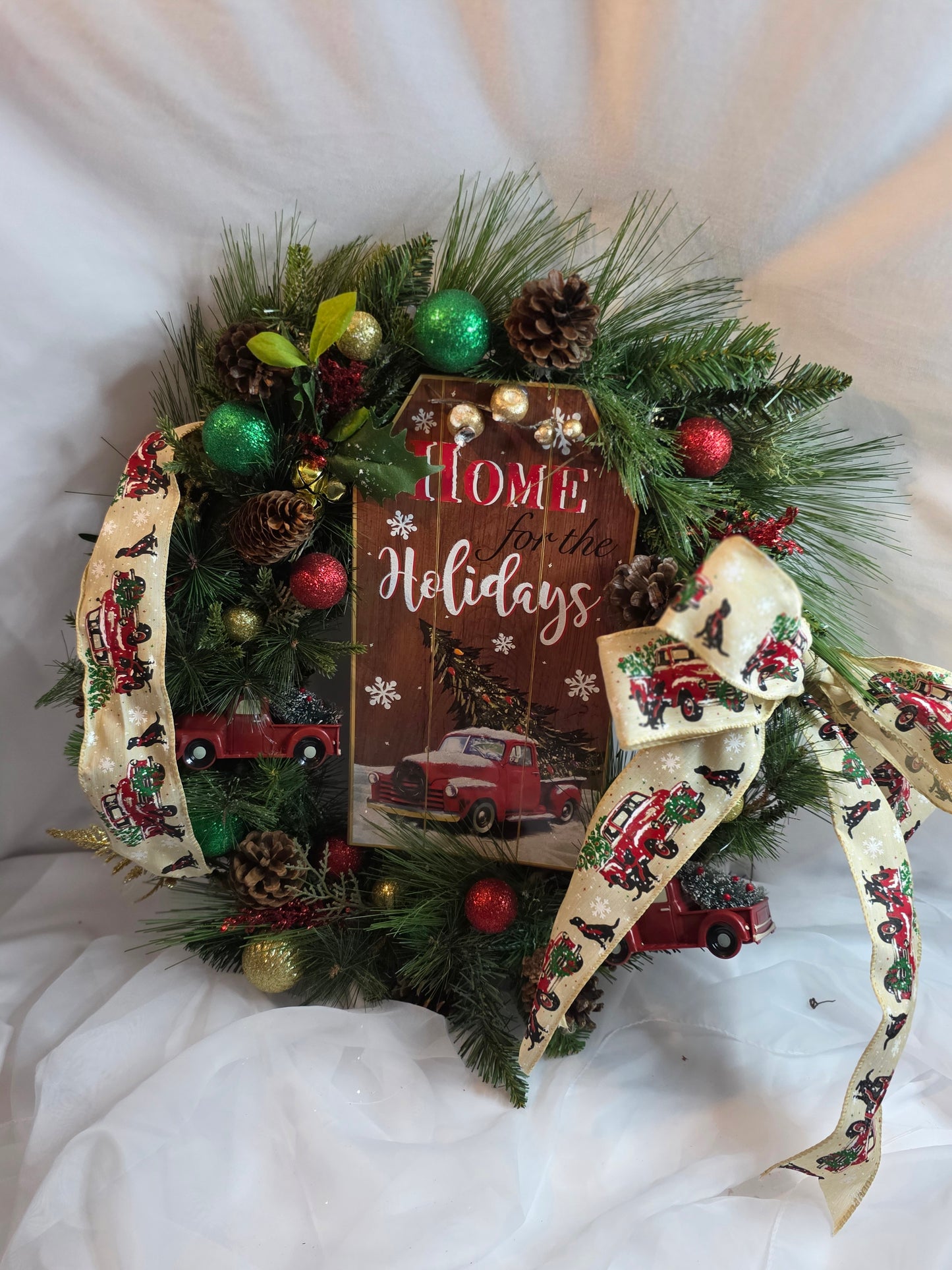 Home for the Holidays – Red Truck Christmas Wreath