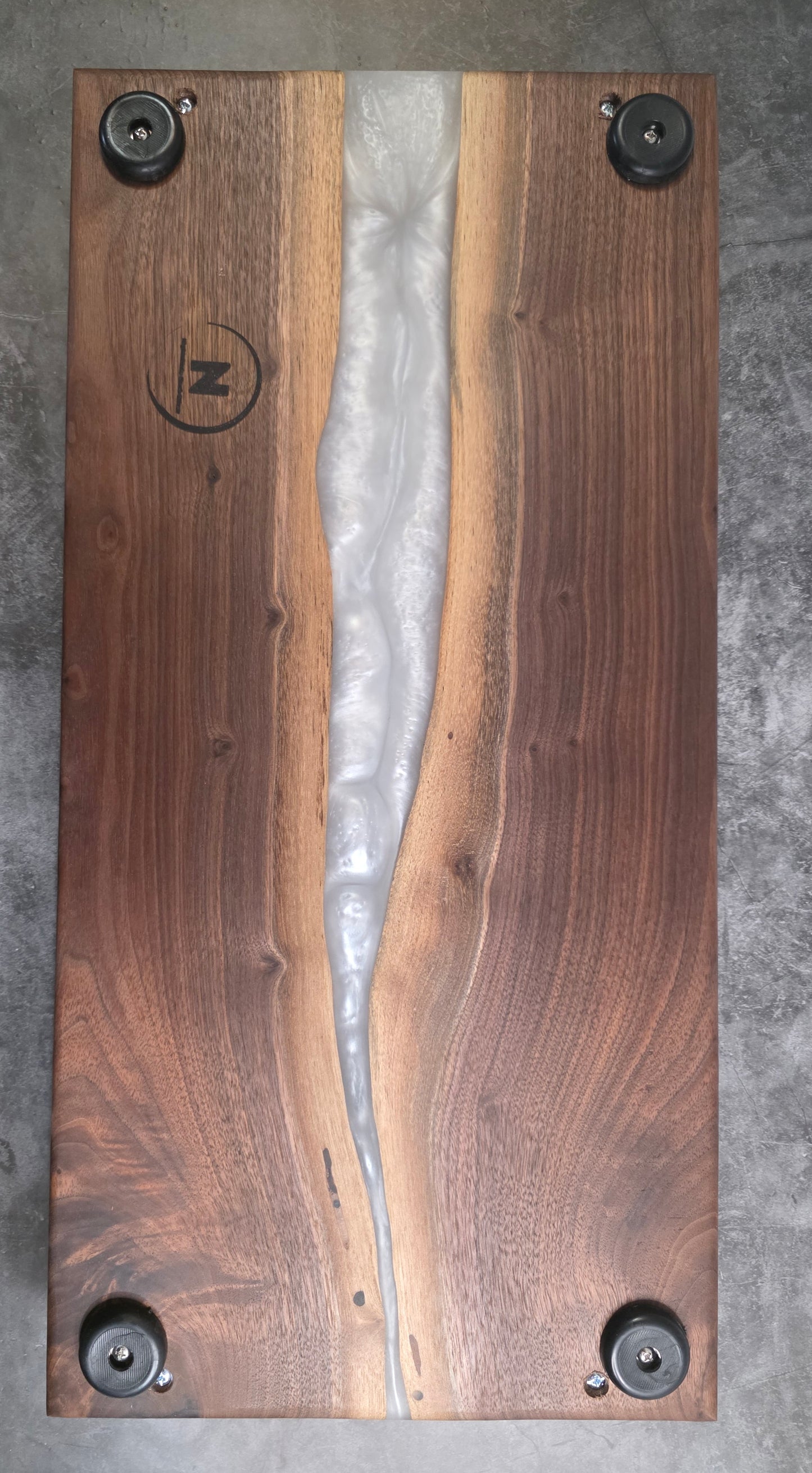 Moonlit Pearl – Black Walnut & Pearl Epoxy Charcuterie Board