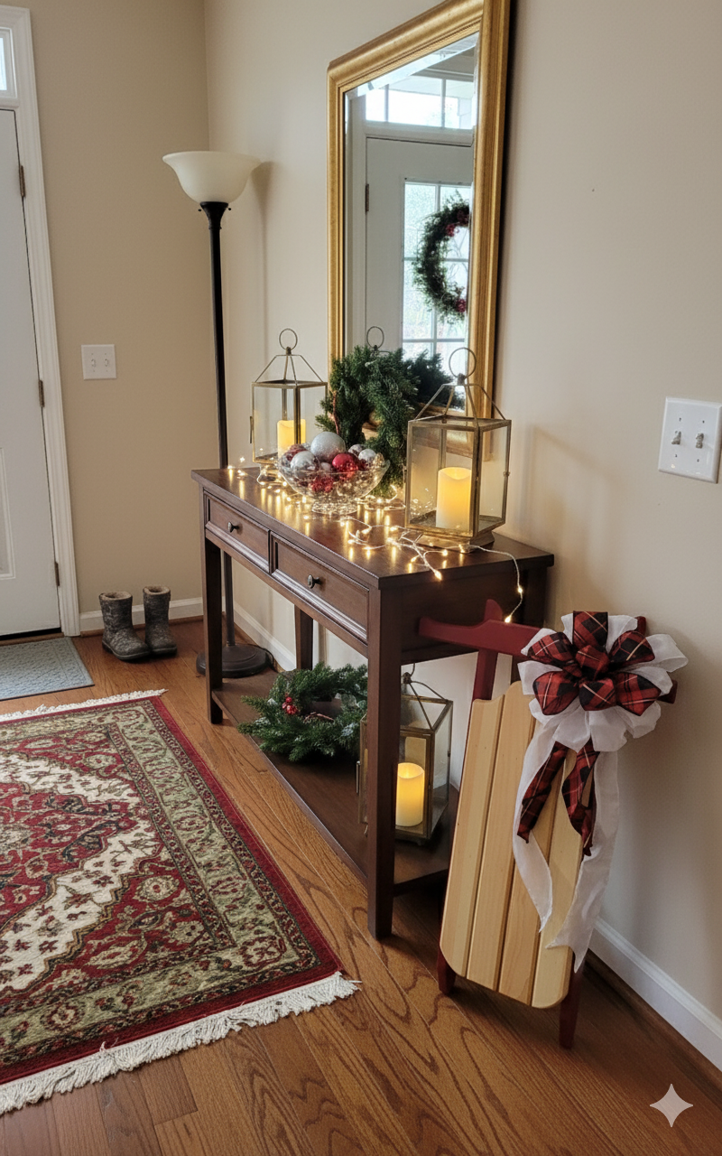 Crimson Lodge – Handcrafted Winter Décor Sled