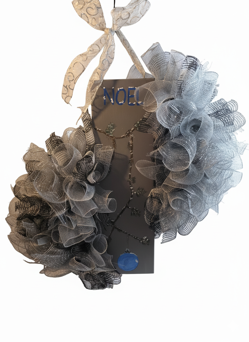 Frosted Twilight – Double-Sided Winter Door Hanger